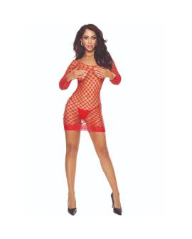 PASSION - BS108 Body-Stocking Gitter Rot