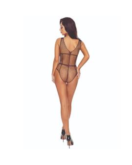 PASSION - BS114 Schwarzer Gitter-Bodystocking
