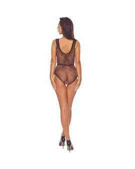 Passion BS115 - Schwarzer Gitter-Bodystocking