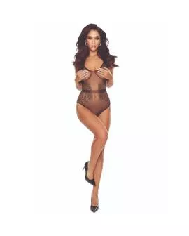 Passion BS115 - Schwarzer Gitter-Bodystocking