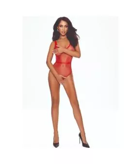 Passion - BS115 Bodystocking Gittermuster Rot