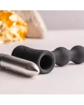 Rocks-Off Petite Sensations Pearls-Analplug Vibrator Schwarz