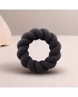 Rocks-Off Twist - Schwarzer Silikon-Masturbatorring