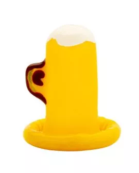 Condomerie - Handbemalte Neuheitskondome Ein Glas Bier