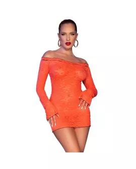 Chilirose - CR 4859 Orange Erotik Minikleid Größe M