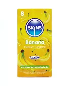 SKINS Banana Premium Kondome - Packung 8 Stück