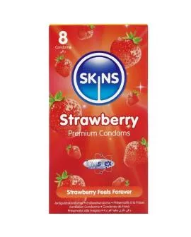 SKINS Erdbeere Premium-Kondome - Packung 8