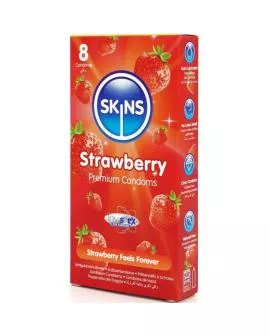 SKINS Erdbeere Premium-Kondome - Packung 8