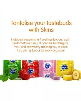 SKINS - PREMIUM-KONDOME MIT VERSCHIEDENEN GESCHMACKSRICHTUNGEN, 16ER-PACK
