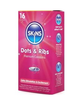 SKINS Dots & Ribs Premium Kondome - Packung 16 Stück