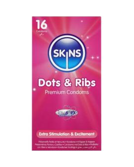 SKINS Dots & Ribs Premium Kondome - Packung 16 Stück