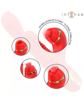 INTENSE - KATY MULTIFUNKTIONS-KLITORIS-STIMULATOR 4 AUSTAUSCHBARE KÖPFE ROT