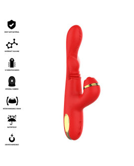 INTENSE - KATY MULTIFUNKTIONS-KLITORIS-STIMULATOR 4 AUSTAUSCHBARE KÖPFE ROT