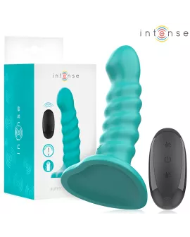 INTENSE - BUFFY VIBRATOR GRÖSSE S SPIRALE DESIGN 10 VIBRATIONEN BLAU FERNBEDIENUNG