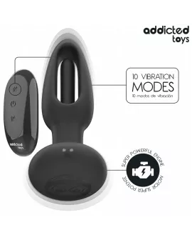 ADDICTED TOYS - ANALPLUG MIT VIBRIERENDER ZUNGE UND FERNBEDIENUNG