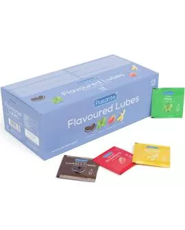 Pasante Geschmacksgleitgel - Box mit 144 Einheiten à 5 ml
