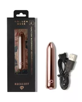 ROCKS-OFF - WIEDERAUFLADBARER VIBRIERENDER BULLET GOLDEN ROSE