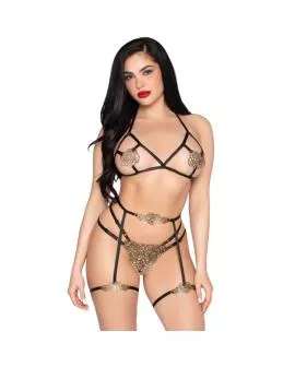 LEG AVENUE - 89364 BH + STRING + HARNESS LUXUS-SET - EINE GRÖSSE