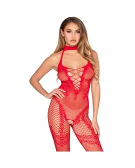 LEG AVENUE - 89336 BODYSTOCKING OHNE SCHRITT ROT - EINE GRÖSSE