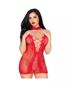 LEG AVENUE - 81675 HALTER MINIKLEID ROT - EINE GRÖSSE