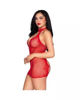 LEG AVENUE - 81675 HALTER MINIKLEID ROT - EINE GRÖSSE