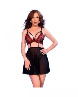 CHILIROSE - CR 4869 BABYDOLL SCHWARZ/ROT