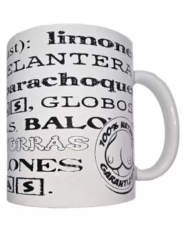 DIABLO PICANTE - WEISSE TASSE MIT TITTENSYNONYMEN 370 ML