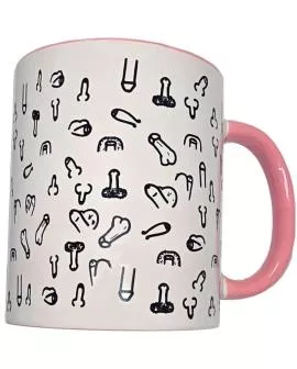 DIABLO PICANTE - WEISSER PENISBECHER MIT ROSA HENKEL 370 M