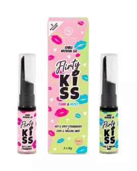 SECRETPLAY - FLIRTY KISS GELS MIT ORALEN SEX-EFFEKTEN ERDBEERE & MINZE 2 x 8 GR
