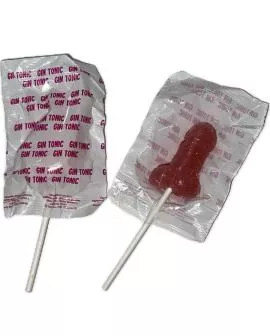 DIABLO GOLOSO – 1 PENIS-LOLLIPOP GIN TONIC ERDBEERGESCHMACK 10 % ALKOHOL