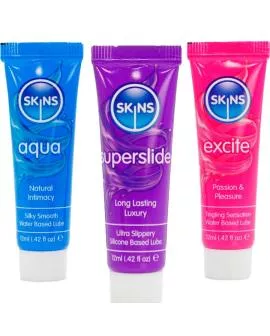 SKINS – VITAL LUBES KIT AQUA, SUPERSLIDE & EXCITE GLEITMITTEL 3 x 12 ML