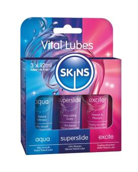 SKINS – VITAL LUBES KIT AQUA, SUPERSLIDE & EXCITE GLEITMITTEL 3 x 12 ML