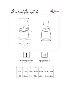 LIVCO CORSETTI FASHION - SENSUAL SNOWFLAKE LC 90603 WEIHNACHTS-CHEMISE + STRING + HAARBAND