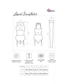 LIVCO CORSETTI FASHION - LIMPID SNOWFLAKES LC 90604 BODY + STRÜMPFE + WEIHNACHTSSTIRNBAND