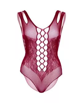 LEG AVENUE - 81641X NAHTLOSER BODY, BURGUNDER, GRÖSSE 1X/2X