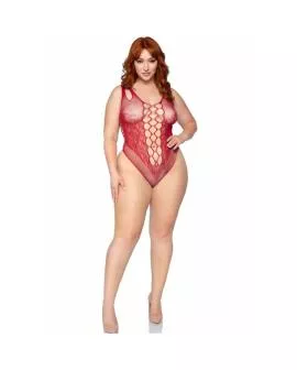 LEG AVENUE - 81641X NAHTLOSER BODY, BURGUNDER, GRÖSSE 1X/2X