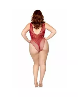 LEG AVENUE - 81641X NAHTLOSER BODY, BURGUNDER, GRÖSSE 1X/2X