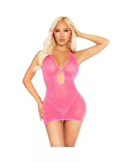 LEG AVENUE - 87203 PINKES STRASS-HALTER-MINIKLEID - EINHEITSGRÖSSE