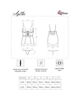 LIVCO CORSETTI FASHION - AGETHE LC 90607 CHEMISE + STRING + WEIHNACHTSMÜTZE L/XL