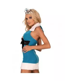 LIVCO CORSETTI FASHION - CHRISTMAS WISH LC 20005 BLAUES WEIHNACHTS-CHEMISE S/M