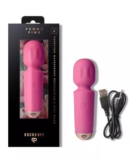 ROCKS-OFF - WIEDERAUFLADBARER MINI-ZAUBERSTAB MIT 16 FUNKTIONEN, PFINGSTROSENROSA