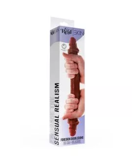 GET REAL - DOPPELENDES SILIKON-DILDO KARAMELL 35 CM