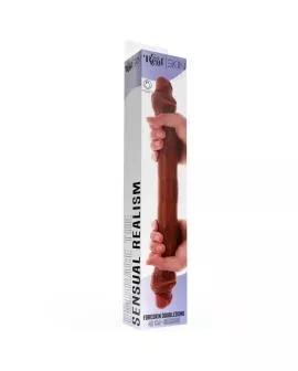 GET REAL - DOPPELENDES SILIKON-DILDO KARAMELL 46 CM