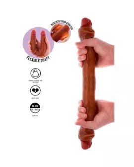 GET REAL - DOPPELENDES SILIKON-DILDO KARAMELL 46 CM