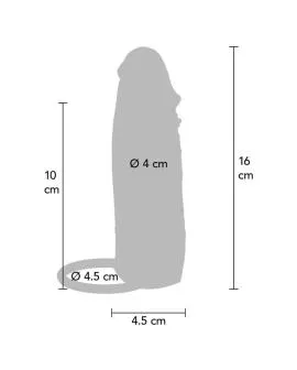 GET REAL – FEUCHTIGKEITSSPENDENDE SILIKON-VIBRATIONS-PENISHÜLLE IN KARAMELL, 16 CM
