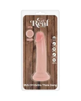 GET REAL - DELUXE THICK DOUBLE-DENSITY TPE DONG 35.5 CM