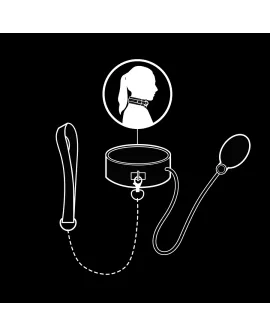 FETISH SUBMISSIVE BONDAGE - AUFBLASBARES WÜRGEHALSBAND MIT KETTE