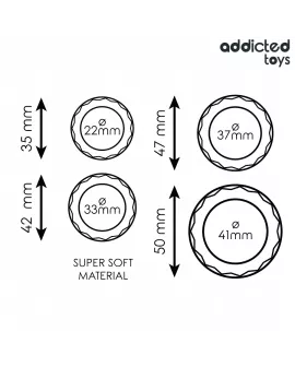 ADDICTED TOYS - SET MIT STRUKTURIERTEM COCKRING IN 4 GRÖSSEN