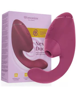 WOMANIZER - DUO NEXT DOPPELTER KLITORIS- & G-PUNKT-STIMULATOR, DUNKLES ROSA
