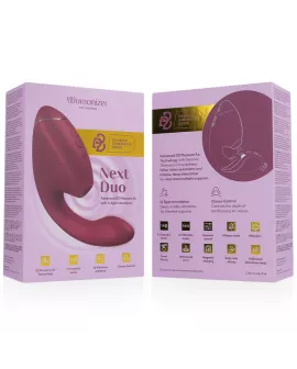 WOMANIZER - DUO NEXT DOPPELTER KLITORIS- & G-PUNKT-STIMULATOR, DUNKLES ROSA